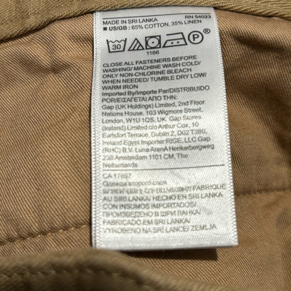 BANANA REPUBLIC Sz 14 Khaki Cargo Style Buckle Cinching Belt Twill Trousers - Picture 10 of 12